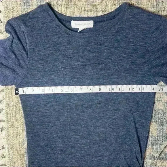 Treasure & Bond Side Ruched Body-Con Dress in Heathered Navy Blue Size XS - Picture 10 of 12